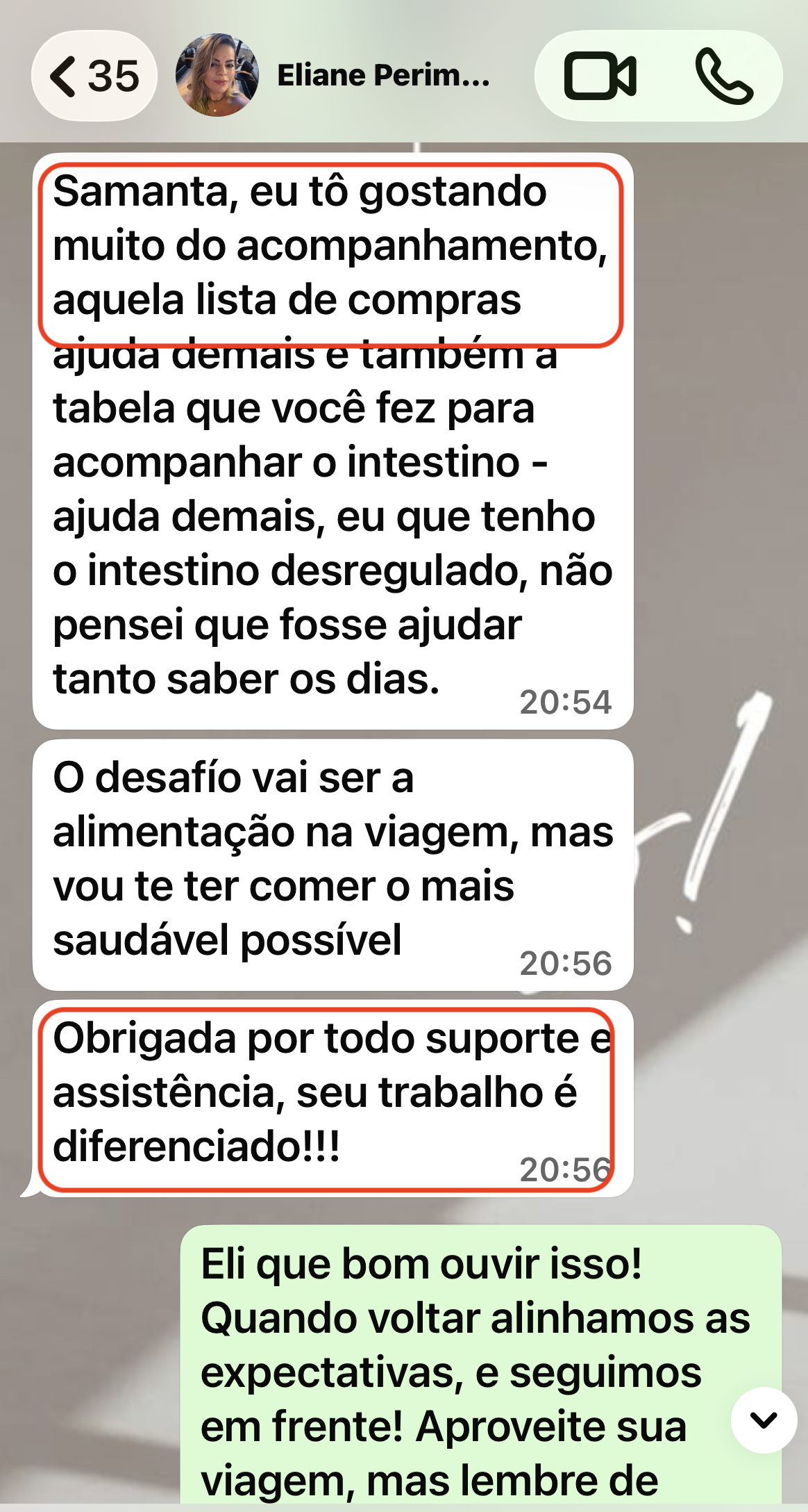 Depoimento de paciente